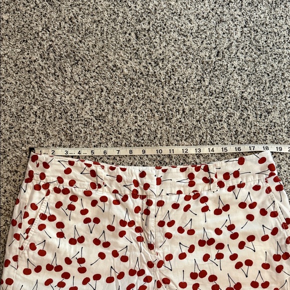 LOFT White and Red Cherry Print Women's Shorts - Picture 4 of 5